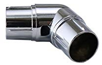 19mm & 28mm Single Corner Bay Window Curtain Pole Elbow Joint Connector Bracket Rod (Polished Chrome, 28mm Diameter Poles)