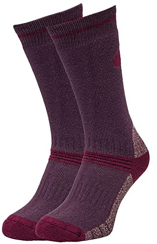 Peter Storm Women's Heavyweight Walking Socks for Cold Weather, Pack Of Two, Purple, S