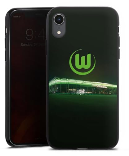 Silikon Hülle kompatibel mit Apple iPhone Xr Case schwarz Handyhülle Offizielles Lizenzprodukt VFL Wolfsburg Stadion