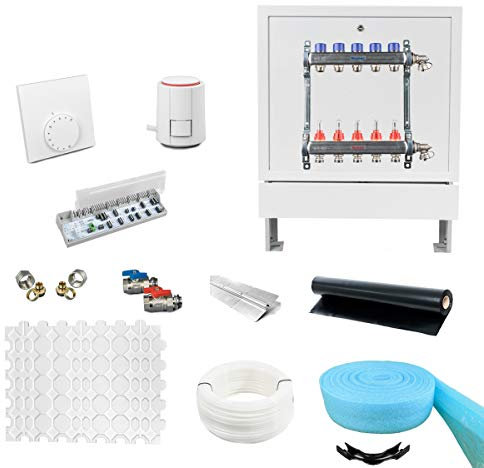 Ratiodämm Fußbodenheizung Trockenbausystem Set PE-RT Analog Regelung 100 m²