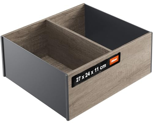Blum AMBIA-LINE Schubladen-Organizer Holzdekor 27×24×11 cm | Nebraska Eiche | Antirutsch-Füße – sicherer Halt ohne Kleben | Schubladen Organizer in edler Holzoptik | Für Küche, Bad & Kleiderschrank