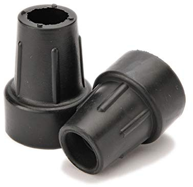 Krückenkapsel mit Stahleinlage im 2er-Pack für Gehhilfen und Gehstöcke schwarz 18 mm