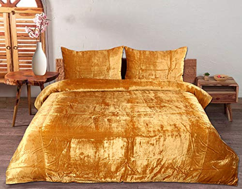 3-teiliges Luxus-Bettwäsche-Set, Boho, Knautschsamt, Bettbezug