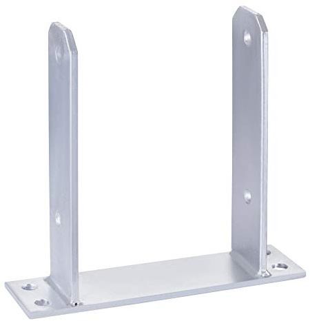 2 x U Pfostenträger 141 mm Stahl verzinkt 5 mm Pfostenhalter für 140x140 mm Holzpfosten Pfostenanker zum Aufdübeln Zaun Carport Pergola