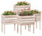 Outsunny Jardinières sur Pieds carrés potagers - Lot de 4 jardinières sur Pied modulables - dim. 50L x 30l x 60H cm - Inserts d'irrigation Film Protecteur - Bois Sapin Naturel