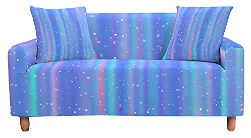 Highdi Sofabezug Sofaüberwürfe für 1/2/3/4 Sitzer, Mehrfarbig Armlehnen Sofa Cover Elastisch Spandex Stretch Antirutsch Sofa Cover Sofahusse Couchbezug Möbelschutz (Lila,3 Sitzer)