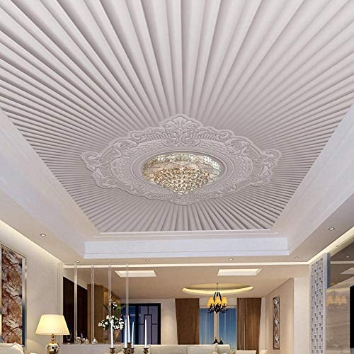 Benutzerdefinierte 3D Fototapete Modern European Style Geprägtes Muster Wohnzimmer Decke Fresko Wandbild Tapeten 3D,430(W)*300(H)Cm