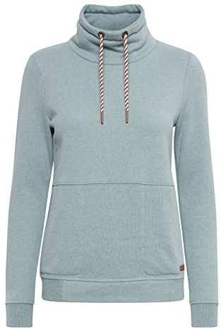 OXMO OXVimpa Damen Sweatshirt Pullover Sweater mit Tube-Kragen, Größe:M, Farbe:Goblin Blue Melange (1840111)