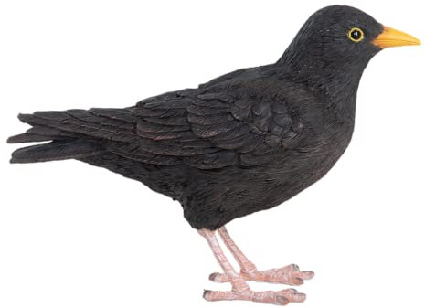 MAISONICA Black Bird Lifelike Ornament Statue Garden Outdoor Indoor H12cm