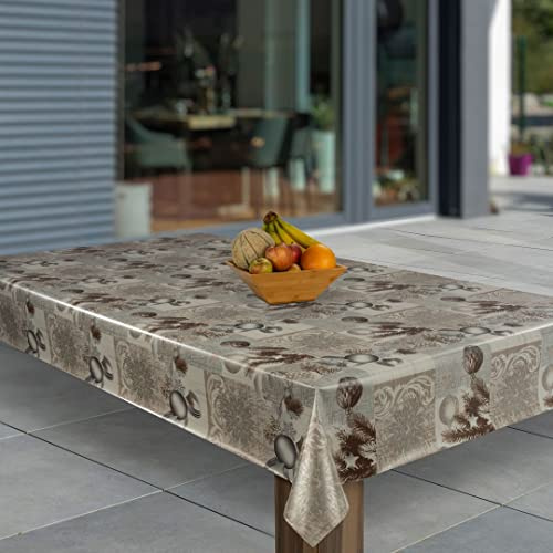 laro Wachstuch-Tischdecke Abwaschbar Garten-Tischdecke Wachstischdecke PVC Plastik-Tischdecken Eckig Meterware Wasserabweisend Abwischbar, Muster:Schneeflocke Kugel Ornament Weihnachten, Größe:80x80