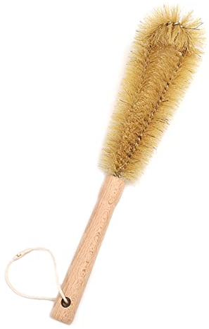 UPTALY 12 inch Bottle Brush, Elbow Bristle Brush with Beech Wood Handle, Washing Brush with Wooden Handle, Kitchen Cleaning Tool, Brushes for Dish, Tumbler, Teapot, Cup, Pan