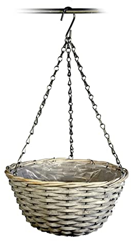 Generisch Aktion !! Hängeampel ø ca. 30 cm und ca.15 cm hoch aus Weide-Naturprodukt, kein Plastik !! Handarbeit Weidenkorb Pflanzgefäß Blumentopf Natur Deko Garten