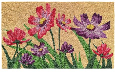 Banzaii Zerbino in Cocco da Esterno o Interno con Retro Antiscivolo 40x70 cm - Natura Fiorita