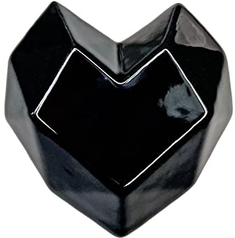 Letshelter Appendino in ceramica per scaldasalviette e termoarredo a forma di cuore nero realizzato artigianalmente in Italia - Si installa direttamente al radiatore