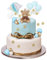 Auidy_6TXD Teddybär Kuchen Dekoration, Babyparty Deko Mädchen Junge, Teddybär Geburtstagstorte Deko, Blau&Gold Babyparty Cake Topper Baby Boy Junge Kuchendekoration(Blau)