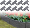 TRMLBE Rasenkante 40pcs 10m Kunststoff Beetumrandungen T-Form Steinoptik Gartenzaun PP-Material Rasenkantenprofile mit Schnell-Verbindung Beetbegrenzung Beeteinfassung für Garten Deko, Anthrazit