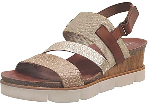 Xapatan, 1030 2880BEIG, Femme Nu-Pied Beige bi-matière - 36 EU