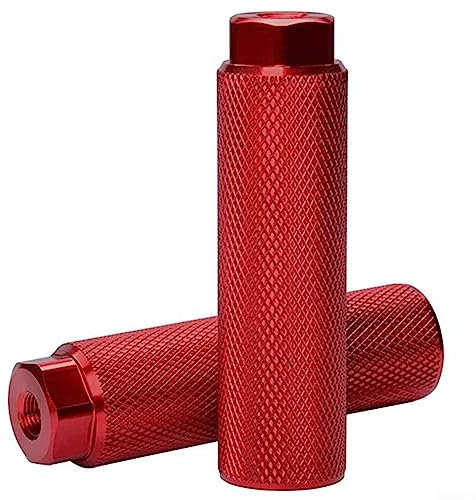 1 paire de repose-pieds universels pour essieux de 9,5 mm, repose-pieds de vélo en alliage d'aluminium, antidérapants, pour BMX et VTT, rouge
