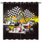 YUANZU Rennwagen Vorhänge Kinder Jungen Karting Karierte Flaggen Ösen Gardinen mit Blickdichte Vorhang Blackout Curtain Kinderzimmer Schlafzimmer Verdunkelung Fenster, 2 Stück, H 220 x B 140 cm