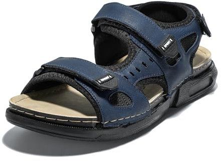 JOMIX Sandales de Sport Homme Sandales Homme Sandales de Randonnée Homme Chaussures d'été Réglable pour Sport Mer Plage (Marine, 46)