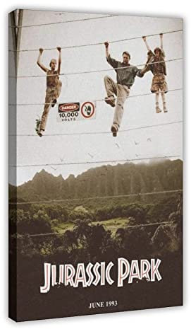 Jurassic Park-Film-Poster, Vintage-Poster, Leinwand, Schlafzimmer, Dekoration, Sport, Landschaft, Büro, Raumdekoration, Geschenk, Rahmen-Stil, 40 x 60 cm
