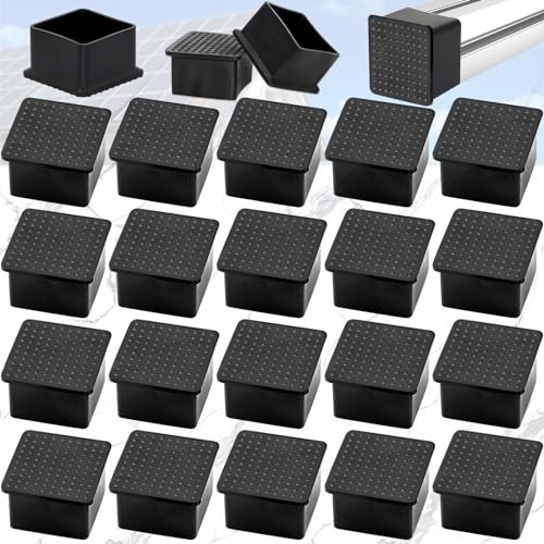 20 Stück Endkappe Solarschiene, Schwarze Kunststof Endkappen, Aluprofil für photovoltaik Vierkantrohre Zubehör, Montageprofil Geeignet für den Lnnen und Außenbereich（40 x 40 mm）