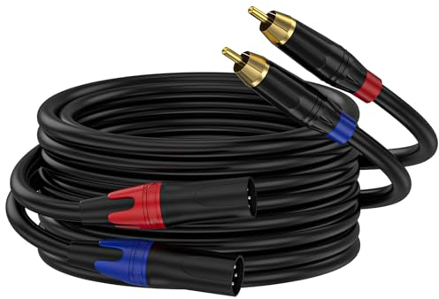 ZTOXLR Dual RCA to XLR Cable - 2 RCA to 2 XLR HiFi Audio Cable, 4N OFC Wire, Mixer Amplifier Microphone 10Feet