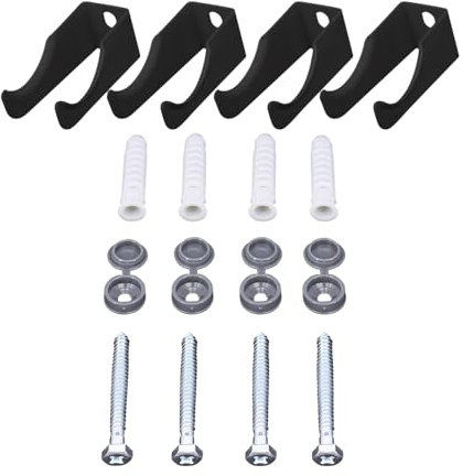 NRG Traditional Four Column Black Radiator Brackets Fitting Kit