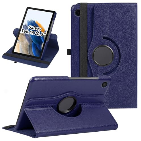 Ceysin Rotating Case for Samsung Galaxy Tab A8 10.5 Inch 2021 2022 Tablet (SM-X205N/X200N/X207), 360 Degree Rotating Protective Stand Cover with Auto Wake Sleep for Galaxy Tab A8 (Navy)