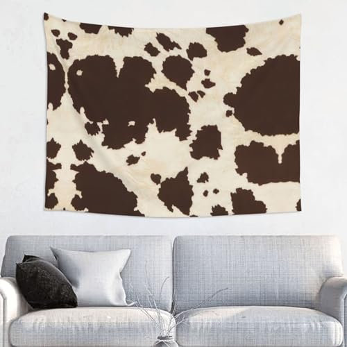 OLLiNs Wandteppich, Kuhfell-Druck, bedruckter Wandteppich, Raumdekoration für Party, Heimdekoration (73 x 95 cm)