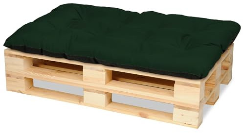 SuperKissen24. Palettenkissen Palettenauflagen Sitzkissen - 120x80 cm - Outdoor und Indoor - Dunkelgrün