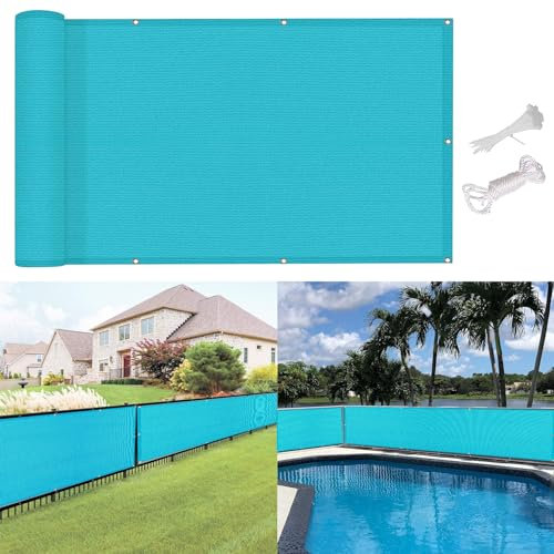 Balcony Privacy Screen Fence Cover 2.2 x 4.5 m Wind and UV Protection Fence Cover Privacy Screen with Holes for Backyard Deck Railing Pools, Blue