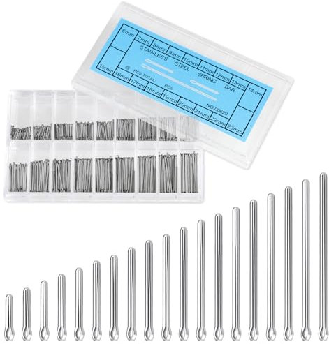 DAJISI 360 Pcs Watch Band Link Cotter Pin 0.23''-0.9'' Stainless Steel Watch Band Link Assortment Watch Bracelet Pin Kit Watch Strap Tool Assortment Dia 0.8mm Watch Strap Bars Repair Kit