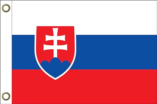 Drapeau de la Slovaquie | 150 cm x 90 cm / 90 x 150 cm | Résistant aux intempéries et durable | Polyester avec deux œillets