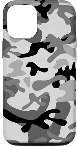 Camouflage, Camouflage, Grau, Hülle für iPhone 12/12 Pro