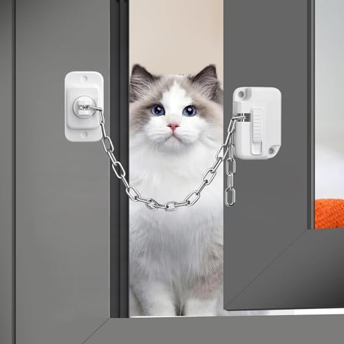 AIBAOBAO 2 Pcs Window Locks for UPVC, Window Restrictor for Child Pets Safety, Self Adhesive, Adjustable Window Lock No Drilling for Metal, Wooden, Sliding Window, Cat Locks, Pets Stoppers Door