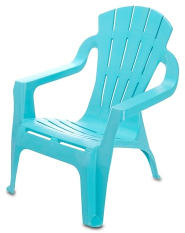 Spetebo Kinder Lounge Gartenstuhl aus Kunststoff - blau - Robuster Garten Loungesessel für Kleinkinder - Monoblock Stuhl Kinderstuhl Spielstuhl Sitz Möbel stapelbar