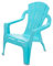 Kinder Lounge Gartenstuhl aus Kunststoff - blau - Robuster Garten Loungesessel für Kleinkinder - Monoblock Stuhl Kinderstuhl Spielstuhl Sitz Möbel stapelbar