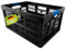 homesti Klappbox 45 L bis 50 kg, 1er Set, 54 x 36 x 28 cm, Einkaufskorb in Schwarz Blau, stabil, faltbar, Soft-Touch Griffe, lebensmittelecht, pflegeleicht