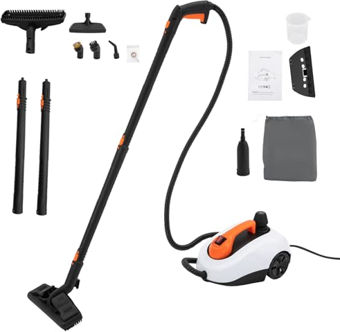 Nettoyeur Vapeur, 1800 W Nettoyeur Vapeur Multi-usages avec 16 Accessoires, 1,6 L, Pression Maximale 5 Bar, pour Meubles Rembourrés, Carrelage, Sol, Voiture