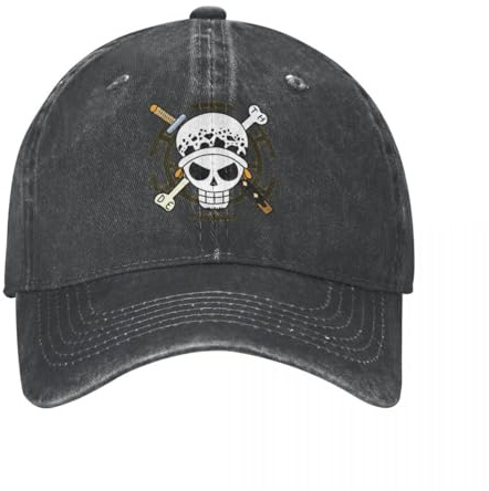 YANIUIE Vintage Traffy Law Baseballkappe Distressed Denim Washed Snapback Cap Trafalgar Law Anime Outdoor Verstellbare Mützen Hut Geschenk