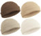 SATINIOR 4 Stück Trawler Beanie Watch Hat Roll Up Edge Skullcap Fisherman Beanie Unisex, Khaki, Aprikose, Beige, Weiß, Einheitsgröße