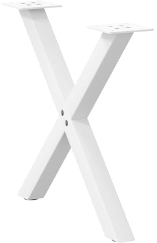 vidaXL Pieds de Table Basse en Forme de X, 2 pièces, Blanc, 60 x (42-43) cm, Acier