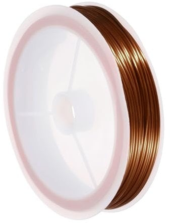 sourcing map 20 Gauge(0.8MM) Copper Wire for Jewelry Making Tarnish Resistant Beading Wire for Jewelry Making Crafts Supplies, Bronze,14M