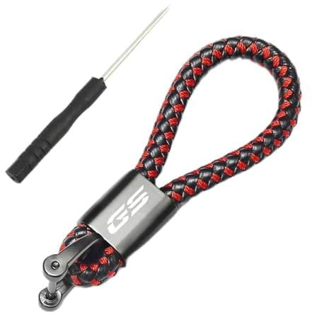 JNCGESW Porte-clés de moto en métal tressé 2022 pour BMW GS R1250GS R1200GS Adventure F800GS F750GS F650GS (noir rouge), noir/rouge, 1