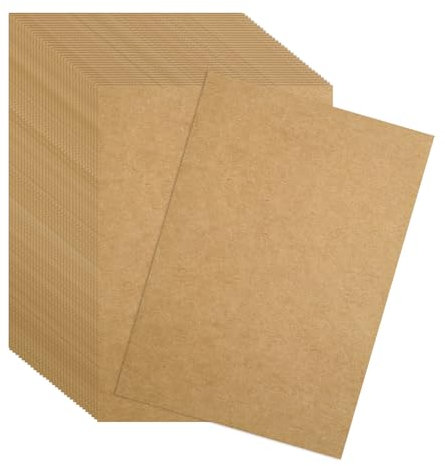 50 Blatt - A4 250g Kraftpapier, Braunes Papier Tonkarton zum Gestalten von Grußkarten, Einladungen, Tischkarten