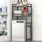 SHAIRMB Washing Machine and Dryer Shelf, 2/3-Tier Storage Unit Over Washing Machine, Bathroom Organising Shelf, Shelf Over Washing Machine Toilet, Space Saver Standing Shelf,Black,2 tier rack