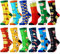Belloxis Lustige Socken Damen 39-42 Bunte Socken Damen 39-42 Baumwolle Wadenstrümpfe 12 Paare