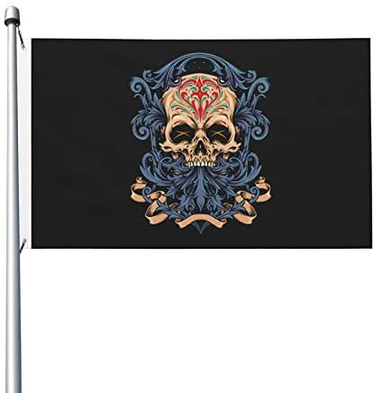 Flaggen Tag Der Trauer Skull And Bones Mit Metall-Ösen Fahnen Durable Außenbanner Für Party Bar Parade 90X150cm