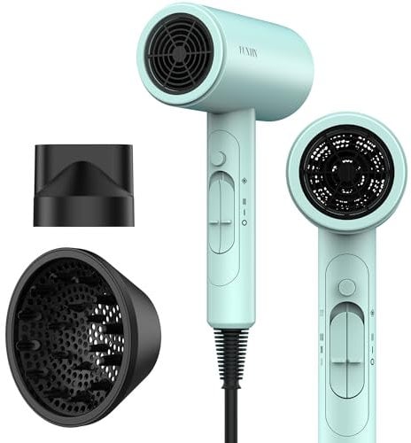 FUNTIN Haartrockner mit Diffusor Keramik-Ionen-Haartrockner Föhnen für Frauen Full Size 2000 W